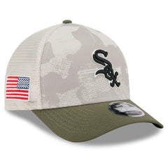 Chicago White Sox New Era 2025 Armed Forces Day 9FORTY M-Crown A-Frame Adjustable Hat - Light Beige/Olive - New Era Sale