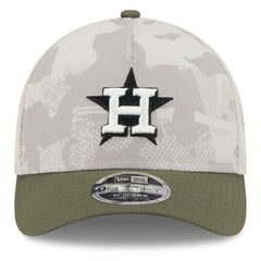 Houston Astros New Era 2025 Armed Forces Day 9FORTY M-Crown A-Frame Adjustable Hat - Light Beige/Olive - New Era Discount
