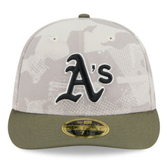 Athletics New Era 2025 Armed Forces Day Low Profile 59FIFTY Fitted Hat - Light Beige/Olive - New Era Lifestyle