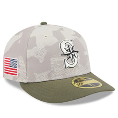 Seattle Mariners New Era 2025 Armed Forces Day Low Profile 59FIFTY Fitted Hat - Light Beige/Olive - New Era on Sale