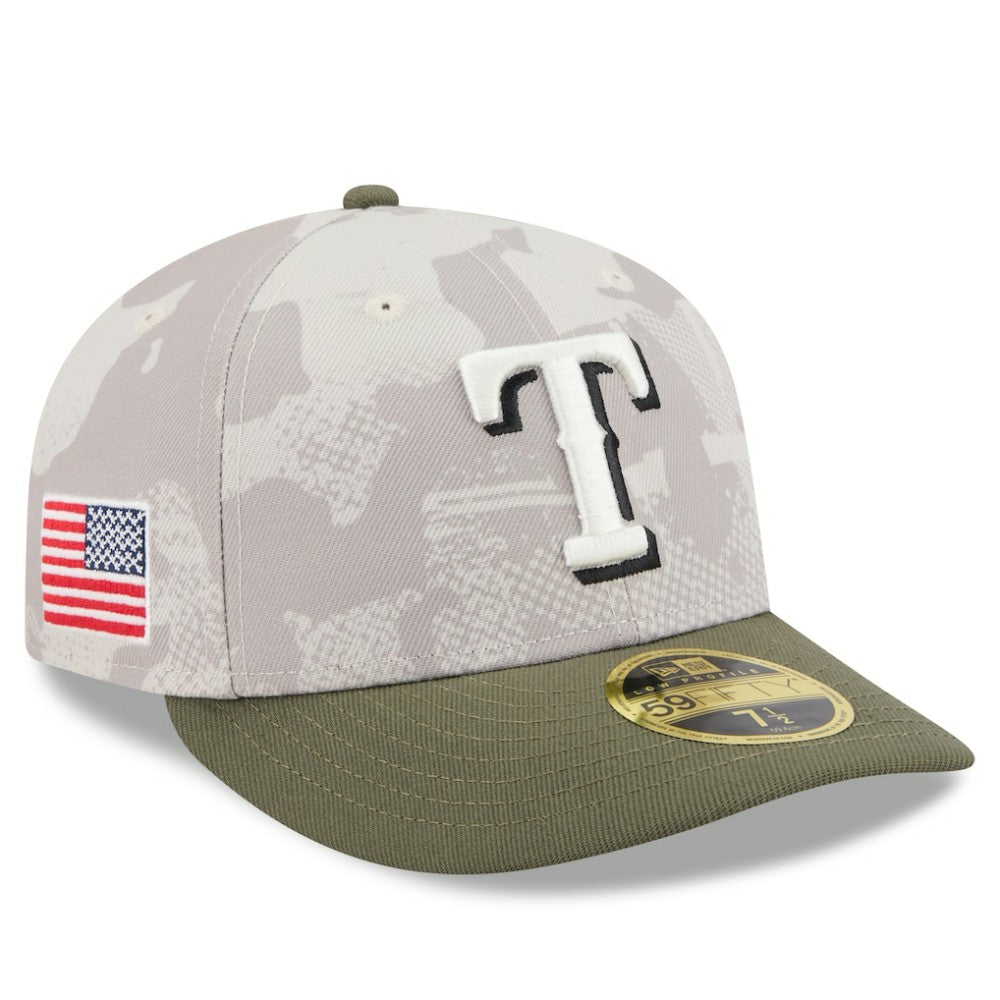Texas Rangers New Era 2025 Armed Forces Day Low Profile 59FIFTY Fitted Hat - Light Beige/Olive - New Era on Sale