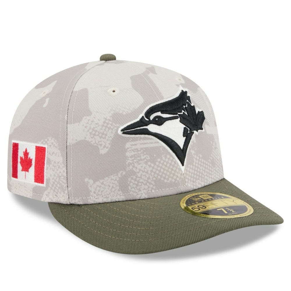 Toronto Blue Jays New Era 2025 Armed Forces Day Low Profile 59FIFTY Fitted Hat - Light Beige/Olive - New Era Discount