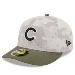 Chicago Cubs New Era 2025 Armed Forces Day Low Profile 59FIFTY Fitted Hat - Light Beige/Olive - New Era Sale