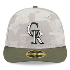 Colorado Rockies New Era 2025 Armed Forces Day Low Profile 59FIFTY Fitted Hat - Light Beige/Olive - New Era Online