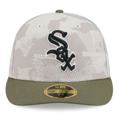 Chicago White Sox New Era 2025 Armed Forces Day Low Profile 59FIFTY Fitted Hat - Light Beige/Olive - New Era Lifestyle