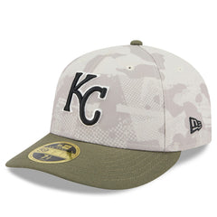 Kansas City Royals New Era 2025 Armed Forces Day Low Profile 59FIFTY Fitted Hat - Light Beige/Olive - New Era Lifestyle