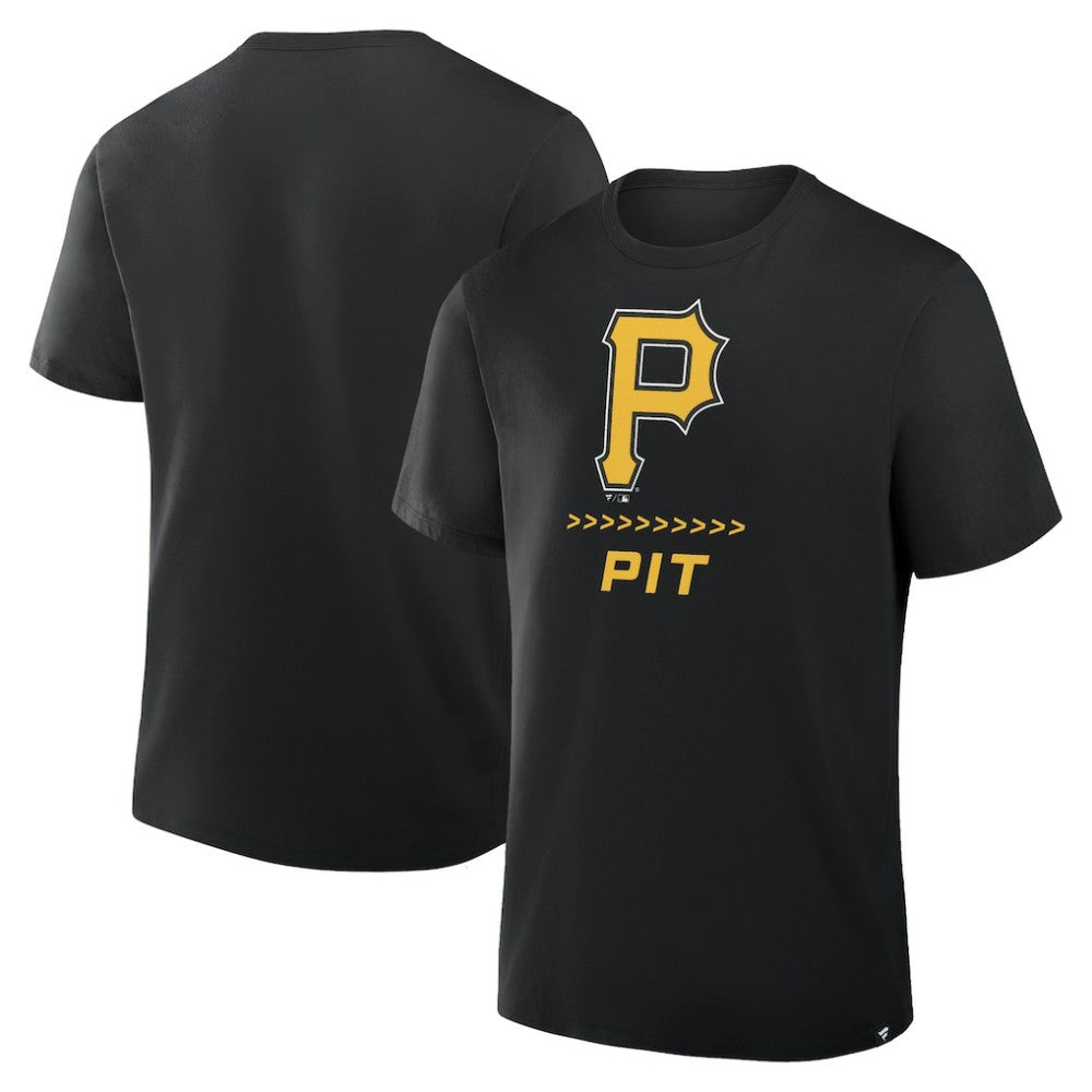 Pittsburgh Pirates Fanatics Clubhouse Legacy Side Swipe T-Shirt - Black - Fanatics Sale