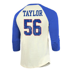 Lawrence Taylor New York Giants Majestic Threads Retired Player Name & Number 3/4 Raglan Sleeve T-Shirt Cream/Red