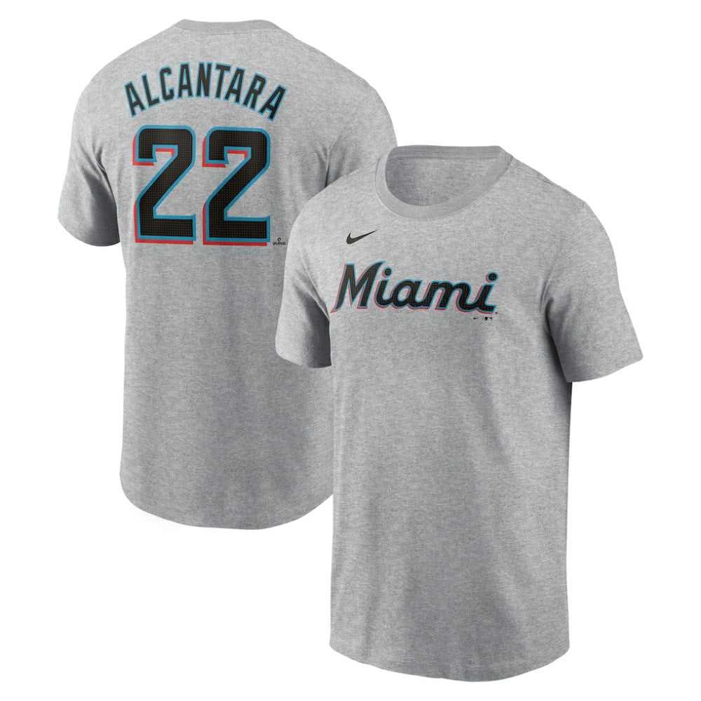Sandy Alcantara Miami Marlins Nike Fuse Name & Number T-Shirt - Heather Gray - Nike Sale