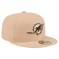Miami Dolphins New Era Candied Pecan 59FIFTY Fitted Hat Tan