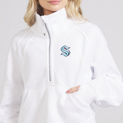 Seattle Kraken lululemon Women's Scuba Oversized Half Zip Top - White - NHL 202171385