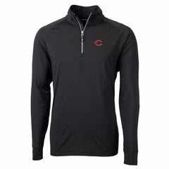 Cincinnati Reds Cutter & Buck Big & Tall Adapt Eco Knit Stretch Recycled Quarter-Zip Pullover Top - Black - MLB Online