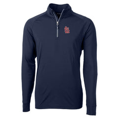 St. Louis Cardinals Cutter & Buck Big & Tall Adapt Eco Knit Stretch Recycled Quarter-Zip Pullover Top - Navy - MLB Lifestyle
