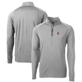 Los Angeles Angels Cutter & Buck Big & Tall Adapt Eco Knit Stretch Recycled Quarter-Zip Pullover Top - Gray - MLB Lifestyle