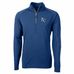 Kansas City Royals Cutter & Buck Big & Tall Adapt Eco Knit Stretch Recycled Quarter-Zip Pullover Top - Blue - MLB Sale