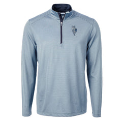 Kansas City Royals Cutter & Buck Virtue Eco Pique Micro Stripe Recycled Quarter-Zip Pullover Top - Light Blue - MLB Online