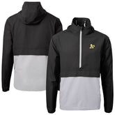 Athletics Cutter & Buck Charter Eco Recycled Half-Zip Anorak Jacket - Black - MLB Sale