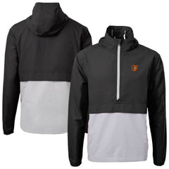 Baltimore Orioles Cutter & Buck Charter Eco Recycled Half-Zip Anorak Jacket - Black - MLB Lifestyle