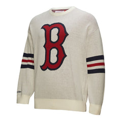 Boston Red Sox Mitchell & Ness Retro Pullover Sweater - Cream - Mitchell & Ness on Sale