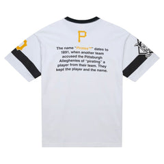 Pittsburgh Pirates Mitchell & Ness Cooperstown Collection Team Origins Premium T-Shirt - White - Mitchell & Ness Lifestyle