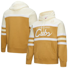 Chicago Cubs Mitchell & Ness Head Coach Pullover Hoodie - Tan/Cream - Mitchell & Ness Discount