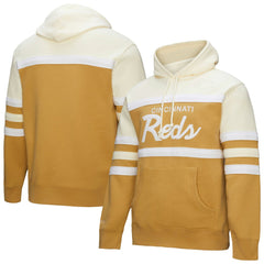 Cincinnati Reds Mitchell & Ness Head Coach Pullover Hoodie - Tan/Cream - Mitchell & Ness Sale