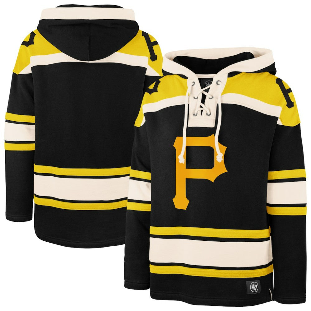 Pittsburgh Pirates '47 Superior Lacer Pullover Hoodie - Black - 47 brand Online