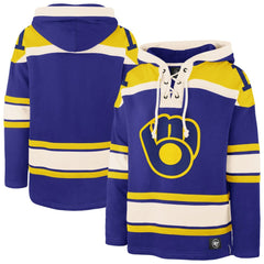 Milwaukee Brewers '47 Superior Lacer Pullover Hoodie - Royal - 47 brand Sale