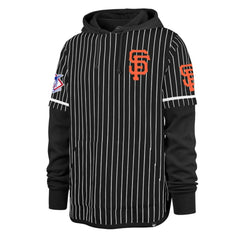 San Francisco Giants '47 Pinstripe Double Header Pullover Hoodie - Black - 47 brand Sale