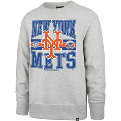 New York Mets '47 Letters Headline Pullover Sweatshirt - Gray - 47 brand Sale