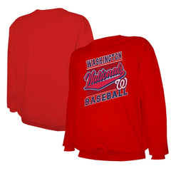 Washington Nationals Stitches Lightweight Crew Sweatshirt - Red - MLB Lifestyle