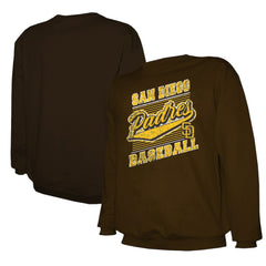 San Diego Padres Stitches Lightweight Crew Sweatshirt - Brown - MLB Lifestyle