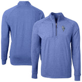 Kansas City Royals Cutter & Buck Adapt Eco Knit Heather Quarter-Zip Pullover Top - Heather Blue - MLB on Sale