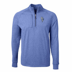 Kansas City Royals Cutter & Buck Adapt Eco Knit Heather Quarter-Zip Pullover Top - Heather Blue - MLB on Sale