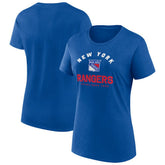 New York Rangers Logo Athletic Women's Unrivaled T-Shirt - Blue - NHL 202179615