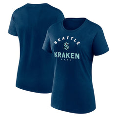 Seattle Kraken Logo Athletic Women's Unrivaled T-Shirt - Navy - NHL 202179619