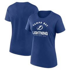 Tampa Bay Lightning Logo Athletic Women's Unrivaled T-Shirt - Blue - NHL 202179624
