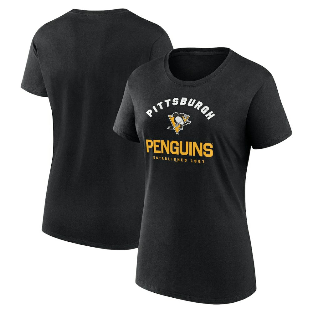 Pittsburgh Penguins Logo Athletic Women's Unrivaled T-Shirt - Black - NHL 202179625