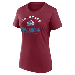 Colorado Avalanche Logo Athletic Women's Unrivaled T-Shirt - Burgundy - NHL 202179627