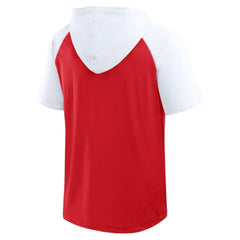 Detroit Red Wings Logo Athletic Prime Raglan Short Sleeve Pullover Hoodie - Red - NHL 202179725