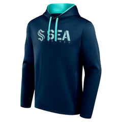 Seattle Kraken Logo Athletic Head Start Pullover Hoodie - Navy - NHL 202179732