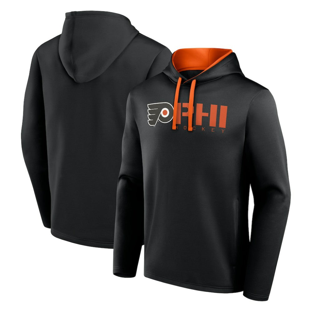 Philadelphia Flyers Logo Athletic Head Start Pullover Hoodie - Black - NHL 202179743