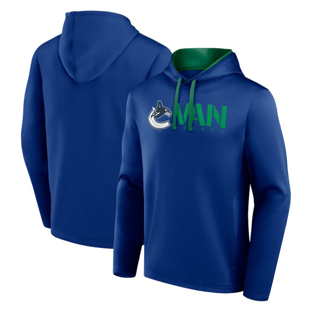 Vancouver Canucks Logo Athletic Head Start Pullover Hoodie - Blue - NHL 202179750