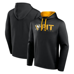 Pittsburgh Penguins Logo Athletic Head Start Pullover Hoodie - Black - NHL 202179761