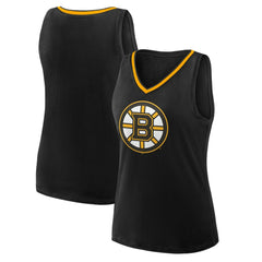 Boston Bruins Logo Athletic Women's Stellar Win V-Neck Tank Top - Black - NHL 202179785