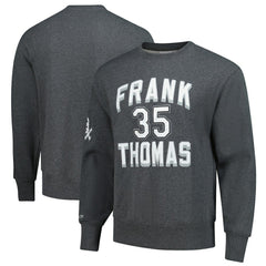 Frank Thomas Chicago White Sox Mitchell & Ness Legends Collection Vintage Logo Name & Number Fleece Pullover Sweatshirt - Heather Charcoal - Mitchell & Ness on Sale