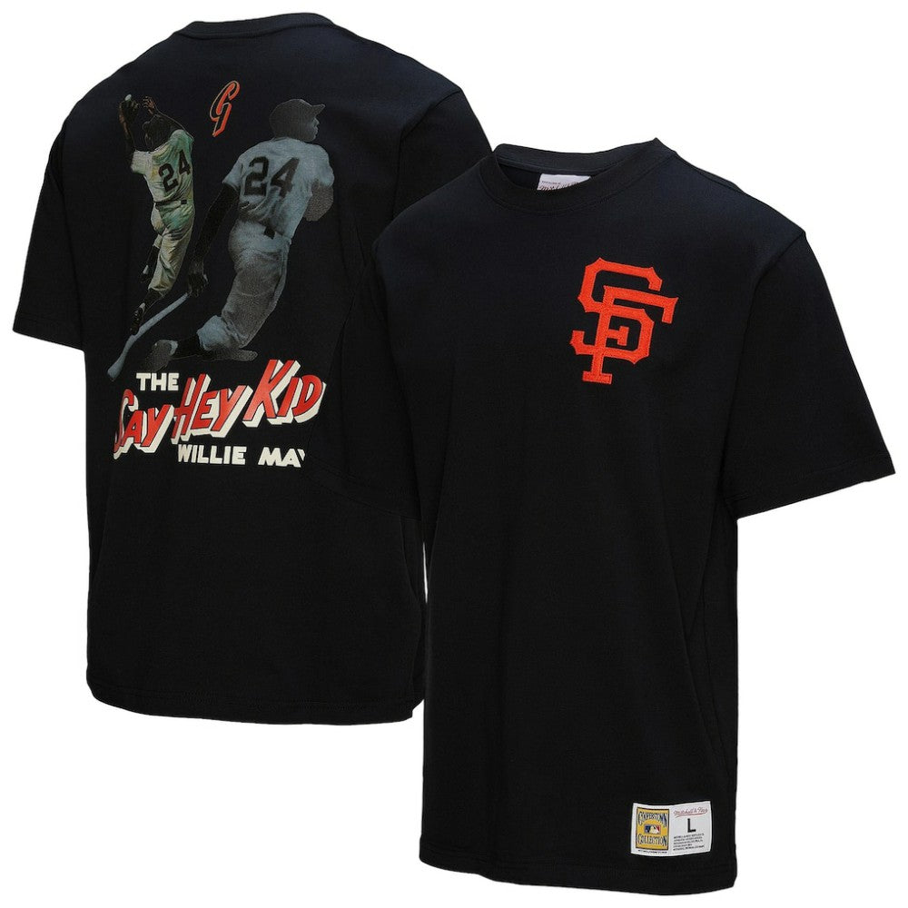 Willie Mays San Francisco Giants Mitchell & Ness Legends Collection Vintage Logo T-Shirt - Black - Mitchell & Ness Online
