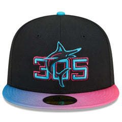 Miami Marlins New Era 2025 City Connect 59FIFTY Fitted Hat - Black/Pink - New Era Discount