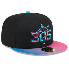 Miami Marlins New Era 2025 City Connect 59FIFTY Fitted Hat - Black/Pink - New Era Discount