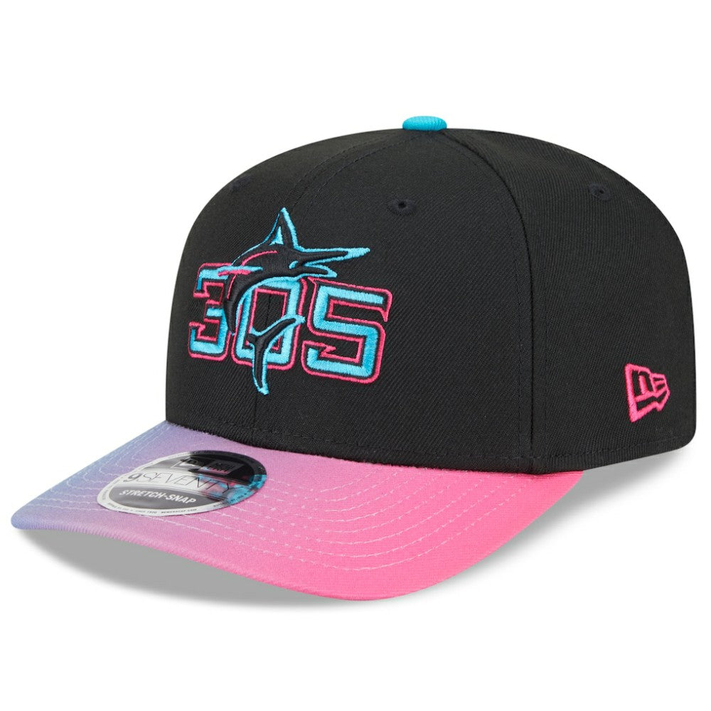 Miami Marlins New Era 2025 City Connect 9SEVENTY Adjustable Hat - Black/Pink - New Era Sale